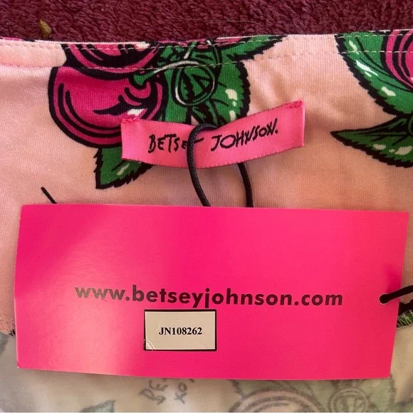 RARE BETSEY JOHNSON COTTON/SPAN MIDI DRESS IN CHERRY PIE! Size S - Picture 6 of 6